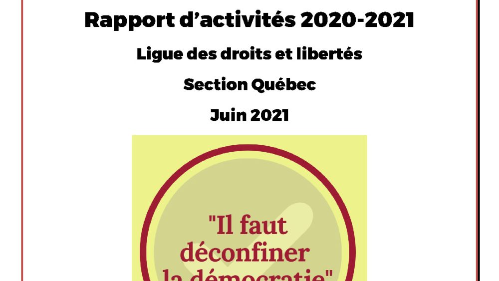 Rapport d’activités 2021-2020